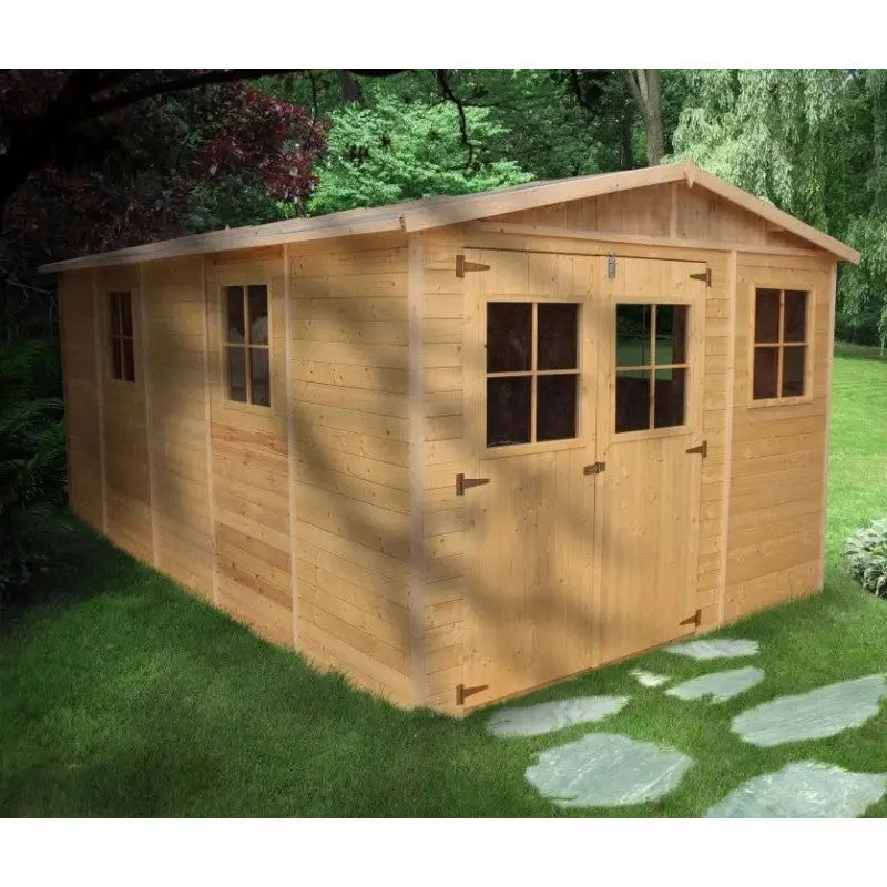 Abri de jardin en panneaux 17mm - 303x493cm - avec plancher - Timbela Ma boutique