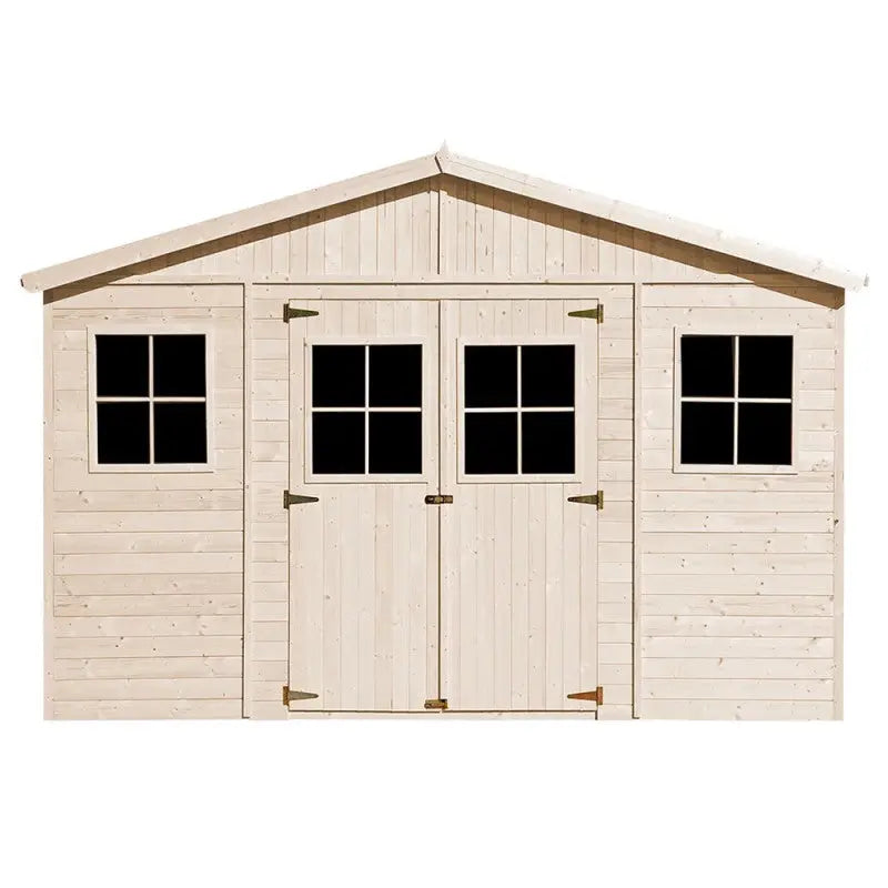 Abri de jardin en panneaux 17mm - 401x395cm - avec plancher - Timbela Ma boutique