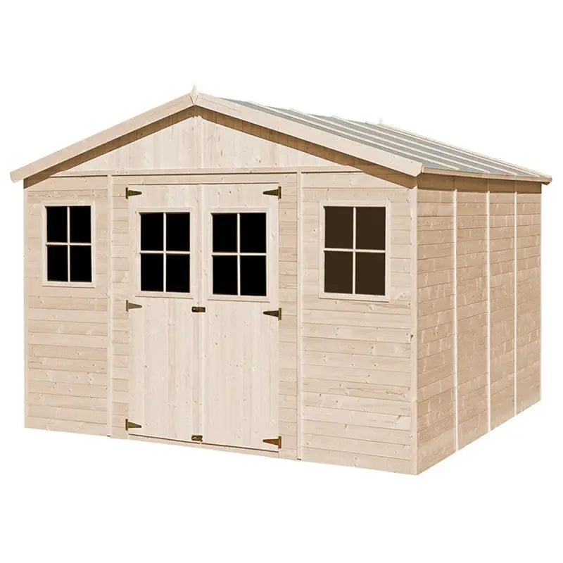 Abri de jardin en panneaux 17mm - 401x395cm - avec plancher - Timbela Ma boutique