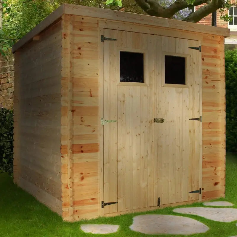 Abri de jardin en madriers 19mm - 200x200cm - avec plancher - Timbela Ma boutique