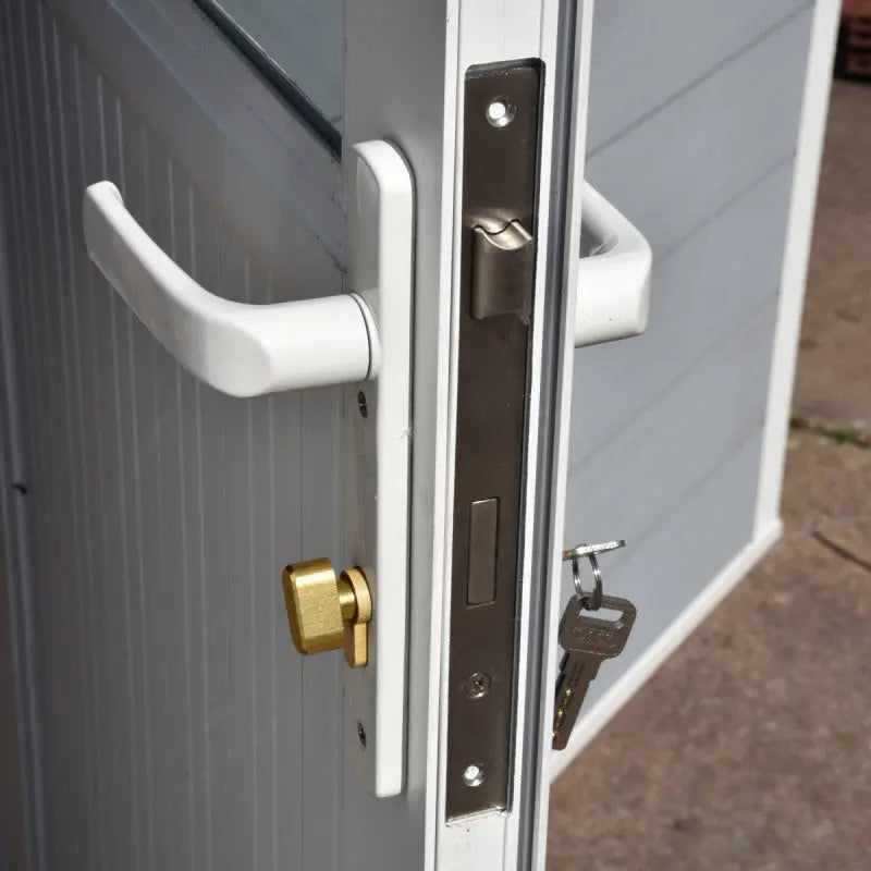 Abri de jardin en bois composite 28mm gris clair 12m² PREMIUM toit plat - Woodlife Garden Ma boutique