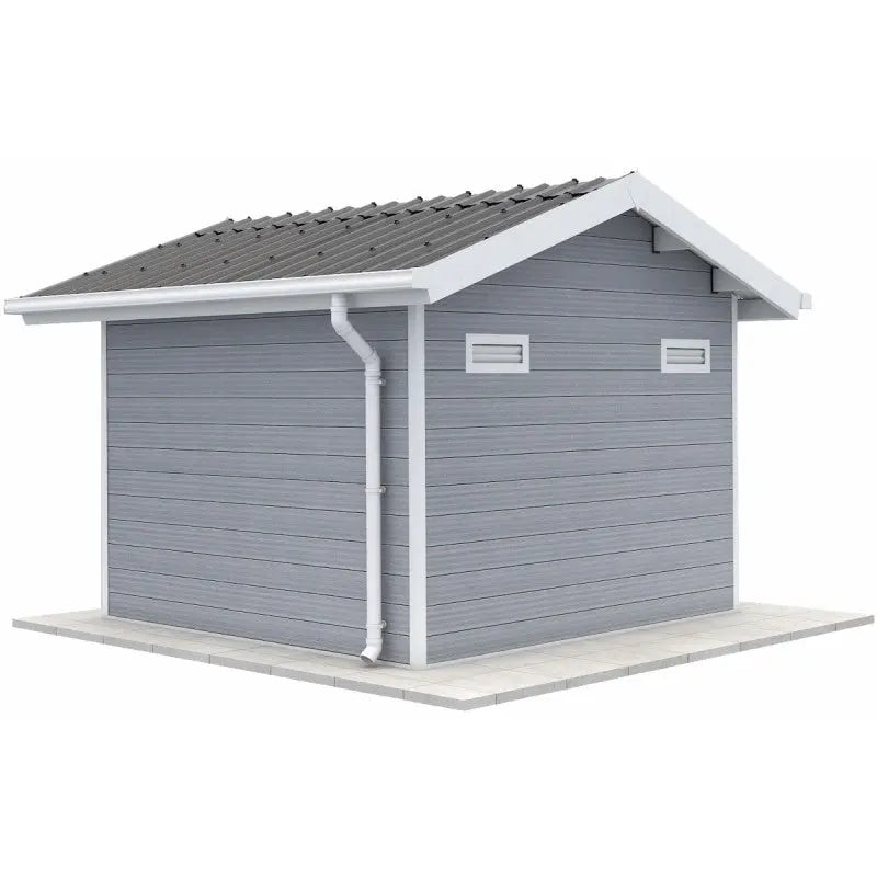 Abri de jardin en bois composite 28mm gris clair 7,78m² PREMIUM - Woodlife Garden Ma boutique