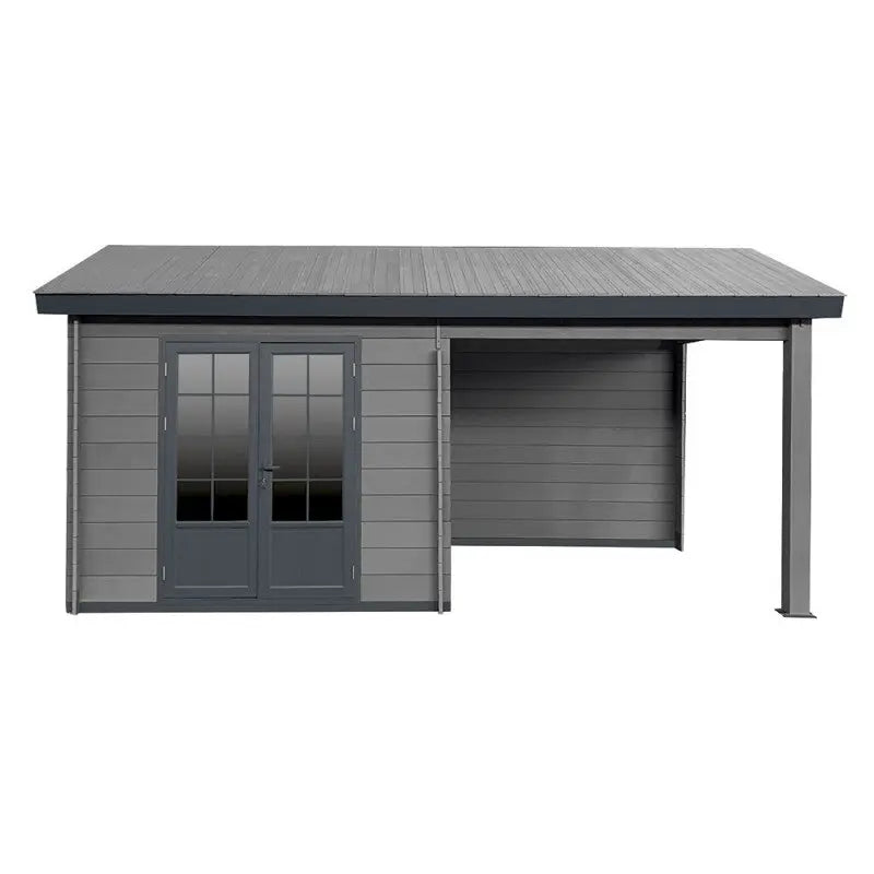 Abri de jardin en bois composite gris foncé 9m² + 9m² terrasse - Woodlife Garden Ma boutique