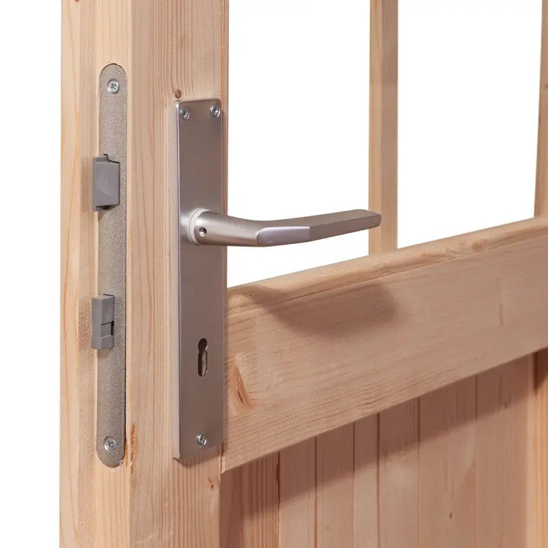 Abri de jardin en bois massif gris terre 5,95m² Kandern 3 avec appentis 235cm et paroi arrière – Karibu Ma boutique