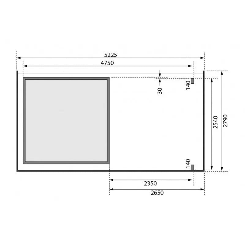 Abri de jardin en bois massif gris terre 5,95m² Kandern 3 avec appentis 235cm et paroi arrière – Karibu Ma boutique