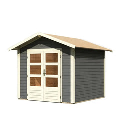 Abri de jardin en bois massif gris terre 5,95m² Talkau 4 – Karibu Ma boutique