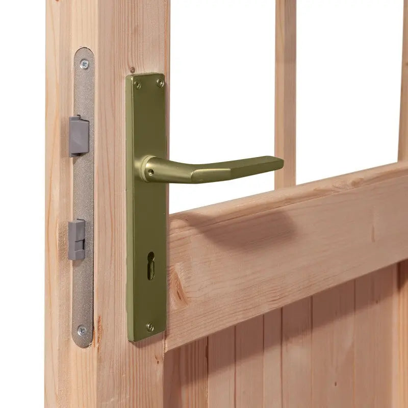 Abri de jardin en bois massif gris terre 7,50m² Kandern 6 avec appentis 320cm – Karibu Ma boutique