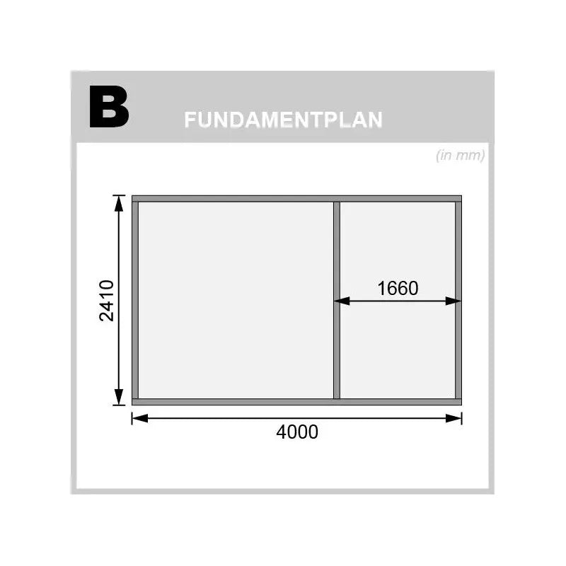 Abri de jardin en bois massif gris terre 8,77m² avec cloison intérieure Mühlentrup 1  – Karibu Ma boutique