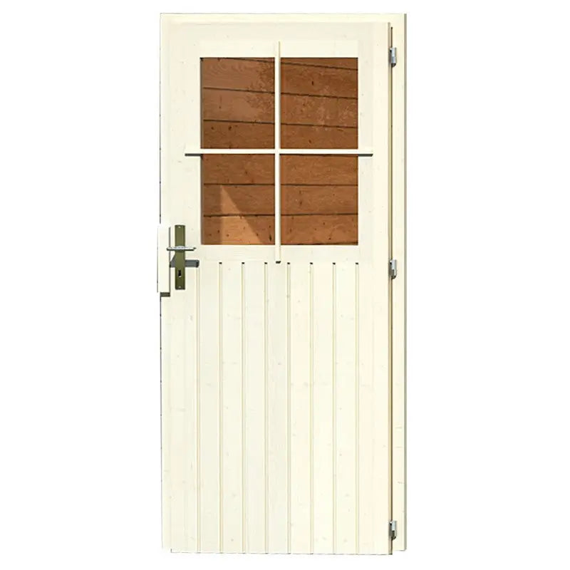 Abri de jardin en bois massif gris terre 8,88m² avec cloison intérieure Tintrup – Karibu Ma boutique