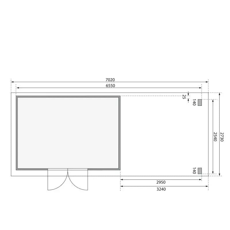 Abri de jardin en bois massif gris terre 8,88m² Kandern 7 avec appentis 320cm – Karibu Ma boutique
