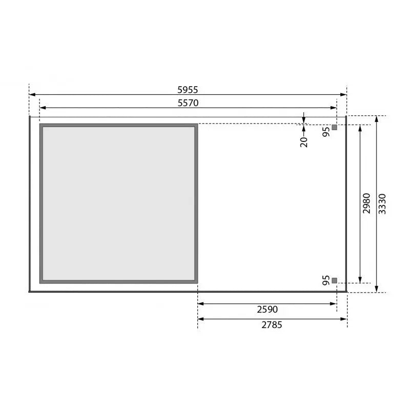Abri de jardin en bois massif gris terre 9,24m² Askola 6 avec appentis 280cm – Karibu Ma boutique