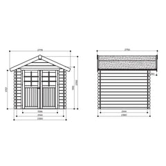Abri de jardin en bois traité autoclave 28mm Nimes porte double 5,66m² SOLID Ma boutique