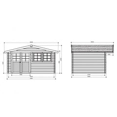 Abri de jardin en bois traité autoclave 28mm Niort avec double porte 12,46m² - SOLID Ma boutique