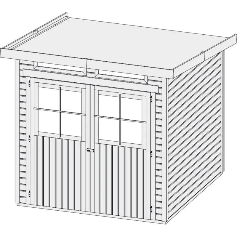 Abri de jardin en bois vitrifié gris 19mm 4.62m² Glücksburg 3 - Karibu Ma boutique