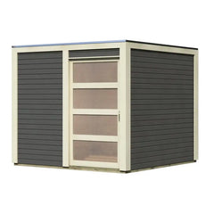 Abri de jardin en bois vitrifié gris 19mm Qubic 6,05m² - Karibu Ma boutique