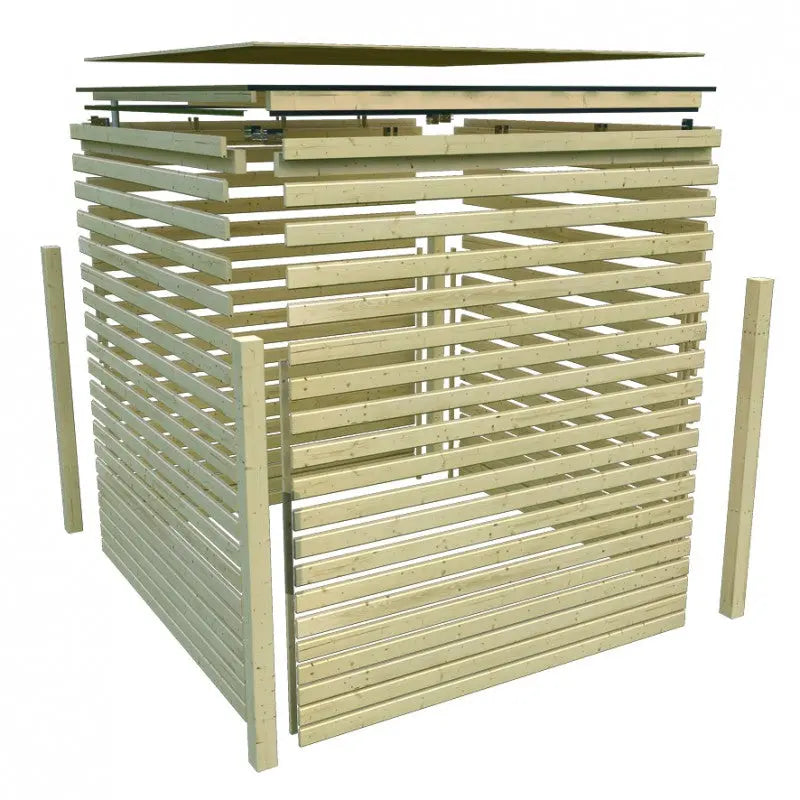 Abri de jardin en bois vitrifié gris 19mm Qubic 6,05m² - Karibu Ma boutique