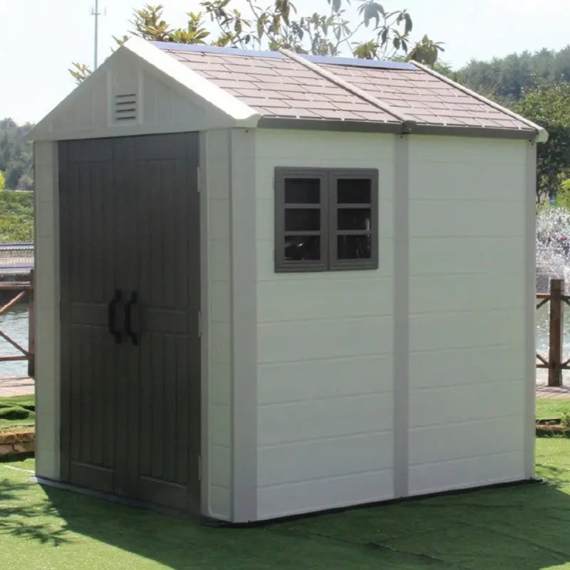 Abri de jardin en HDPE SunLife beige 4,97m² + plancher - Jôbu Ma boutique