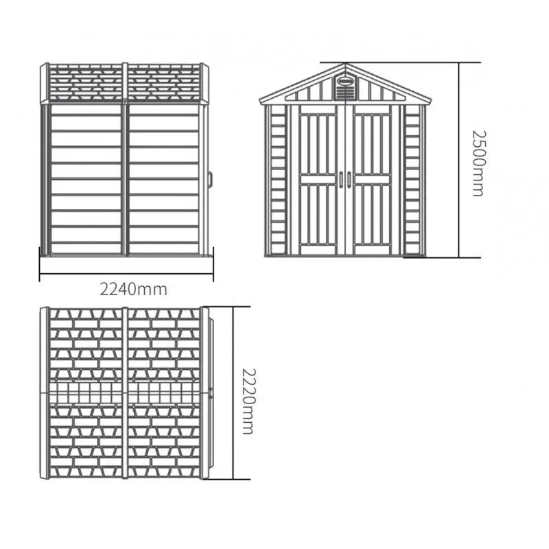 Abri de jardin en HDPE SunLife beige 4,97m² + plancher - Jôbu Ma boutique