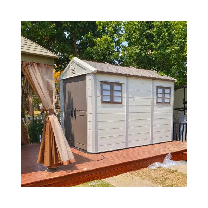 Abri de jardin en HDPE SunLife beige 7,17m² + plancher - Jôbu Ma boutique