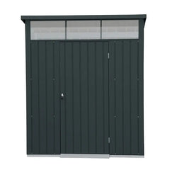 Abri de jardin en métal anthracite 3,92m² + kit d'ancrage + kit de fondation  DURAMAX Ma boutique