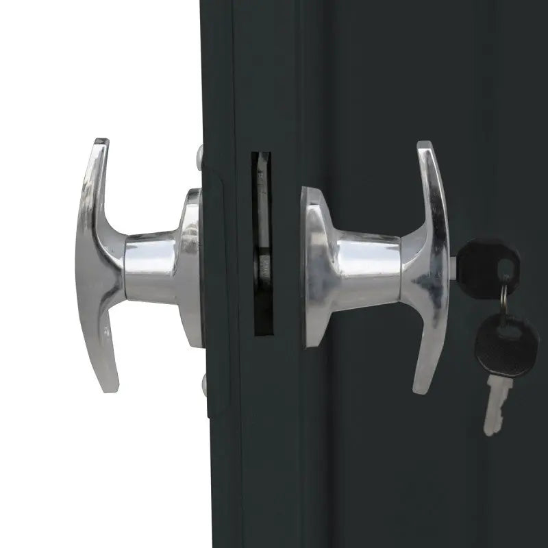 Abri de jardin en métal anthracite 3,92m² + kit d'ancrage + kit de fondation  DURAMAX Ma boutique