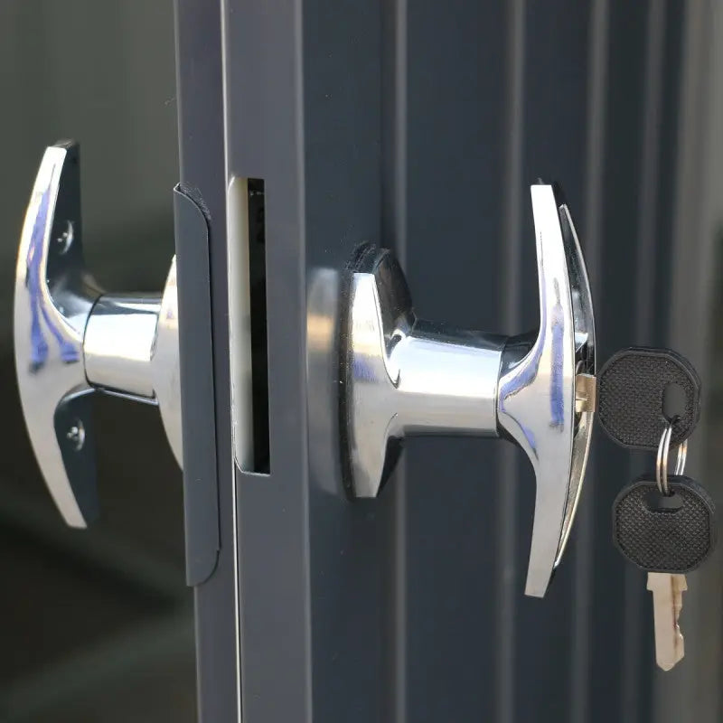 Abri de jardin en métal anthracite 5,22m² + kit d'ancrage + kit de fondation DURAMAX Ma boutique