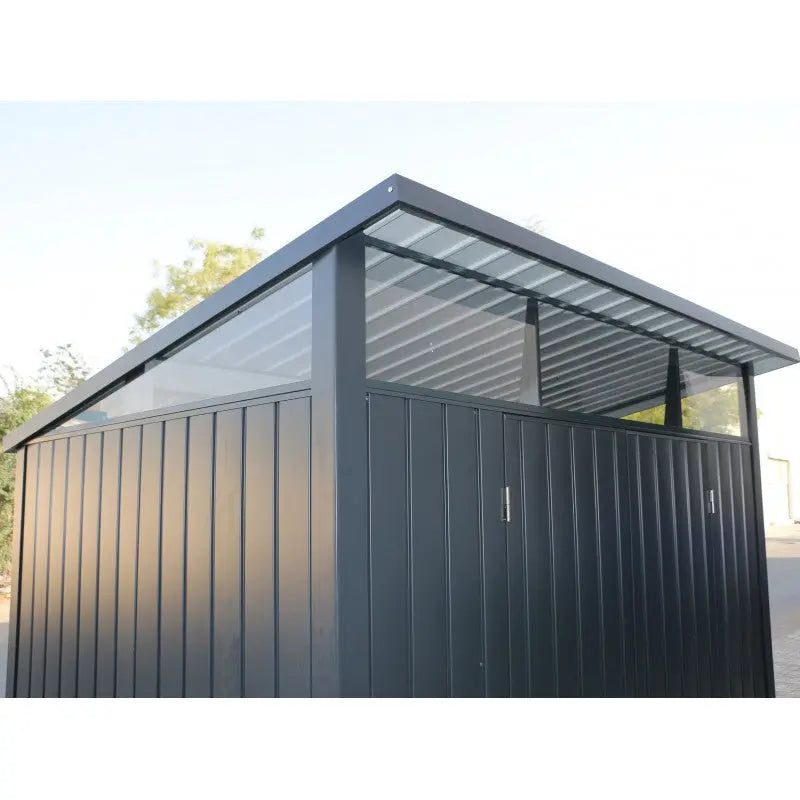 Abri de jardin en métal anthracite 5,22m² + kit d'ancrage + kit de fondation DURAMAX Ma boutique