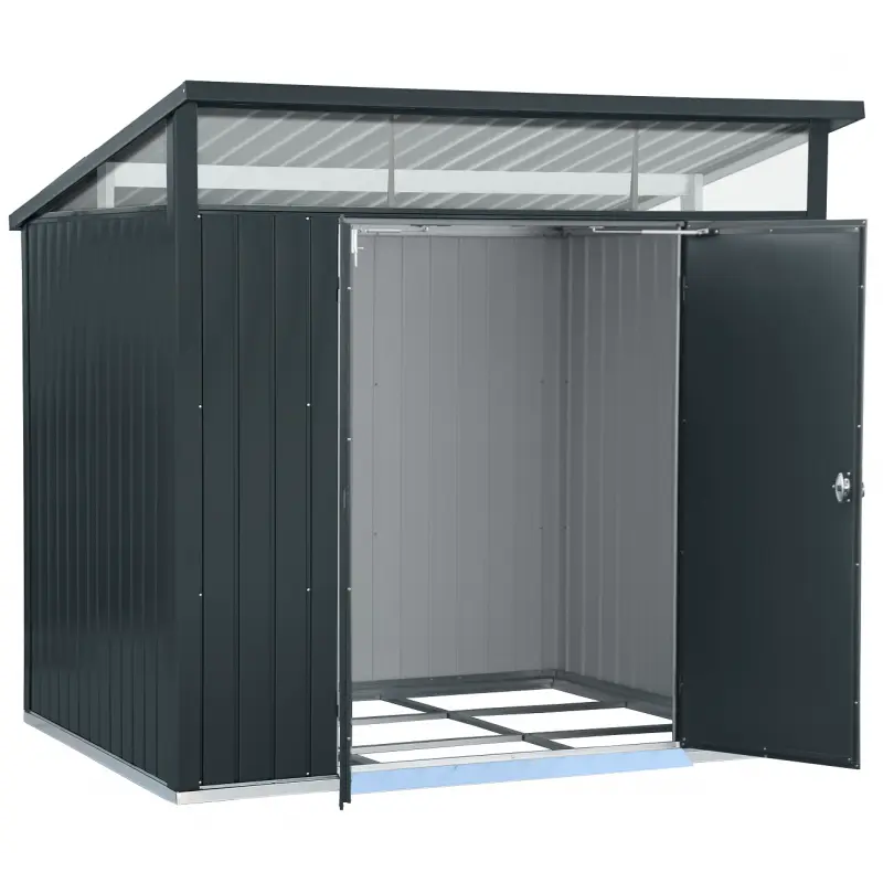 Abri de jardin en métal anthracite 5,22m² + kit d'ancrage + kit de fondation DURAMAX Ma boutique