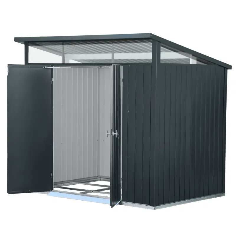 Abri de jardin en métal anthracite 5,22m² + kit d'ancrage + kit de fondation DURAMAX Ma boutique