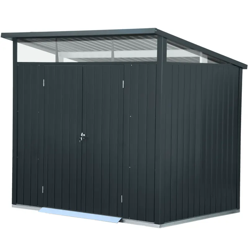 Abri de jardin en métal anthracite 5,22m² + kit d'ancrage + kit de fondation DURAMAX Ma boutique