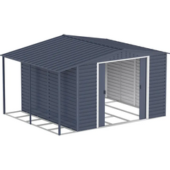 Abri de jardin en métal anthracite 9,75m² avec appentis + kit fondation ALPINE - DURAMAX Ma boutique