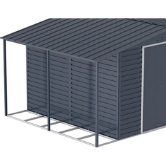Abri de jardin en métal anthracite 9,75m² avec appentis + kit fondation ALPINE - DURAMAX Ma boutique