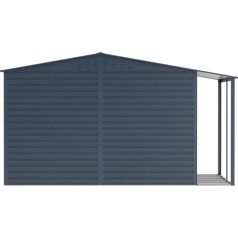 Abri de jardin en métal anthracite 9,75m² avec appentis + kit fondation ALPINE - DURAMAX Ma boutique