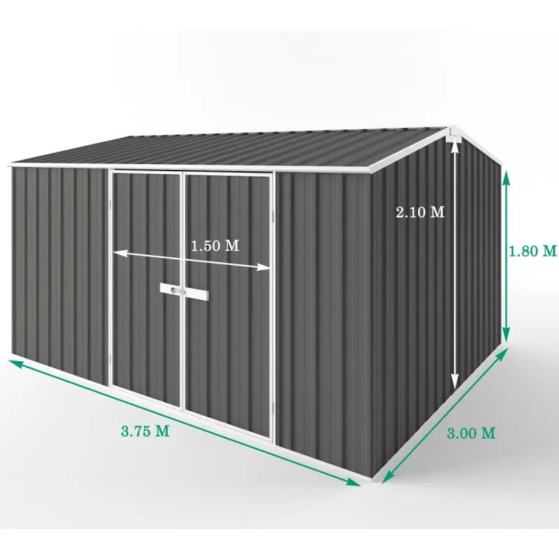 Abri de jardin en métal Colorbond gris ardoise 11,25m² EASYSHED Ma boutique