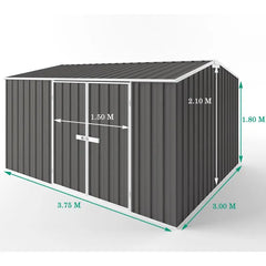 Abri de jardin en métal Colorbond gris ardoise 11,25m² EASYSHED Ma boutique