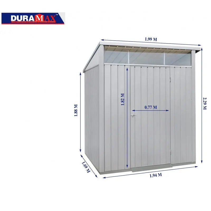Abri de jardin en métal gris 3,92m² + kit d'ancrage + kit de fondation DURAMAX Ma boutique
