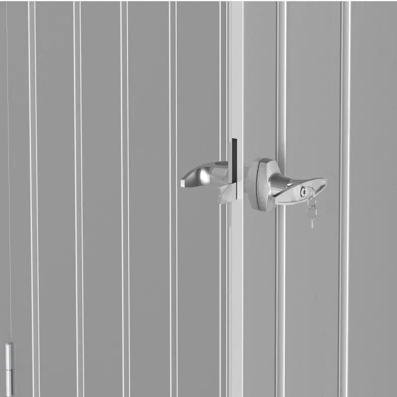 Abri de jardin en métal gris 5,22m² + kit d'ancrage + kit de fondation DURAMAX Ma boutique