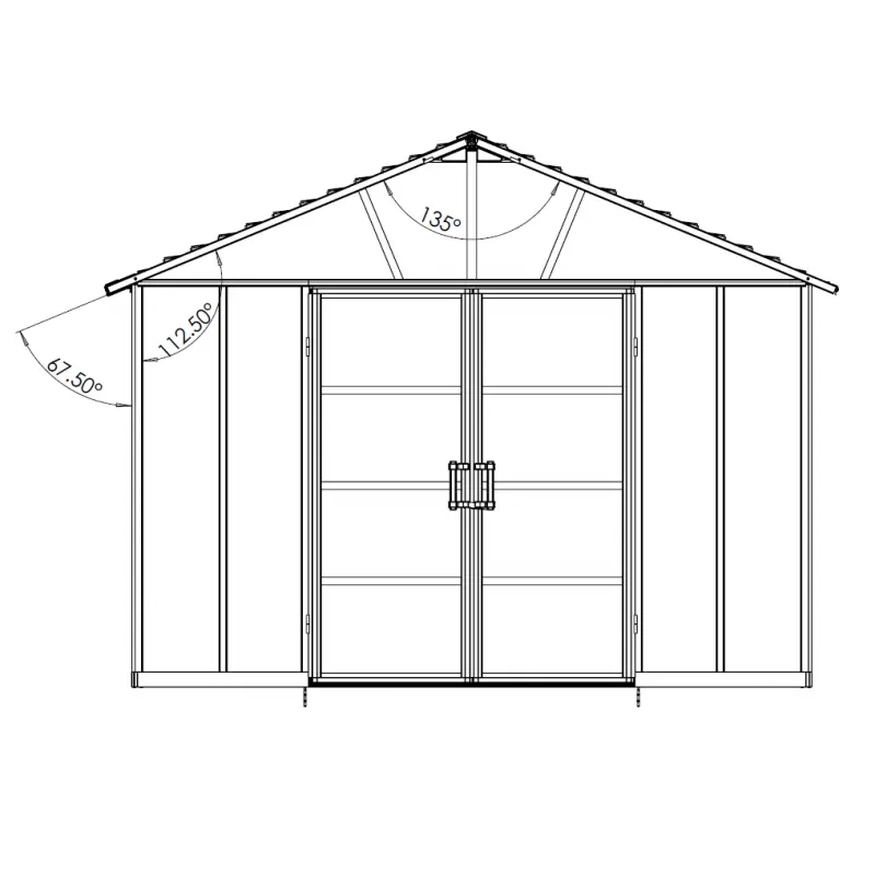 Abri de jardin en polycarbonate 17,2m² avec plancher YUKON - Palram - Canopia Ma boutique