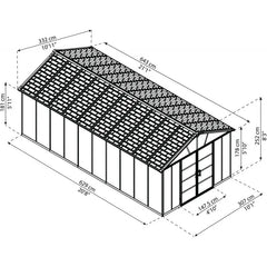 Abri de jardin en polycarbonate 21,3m² sans plancher YUKON - Palram - Canopia Ma boutique