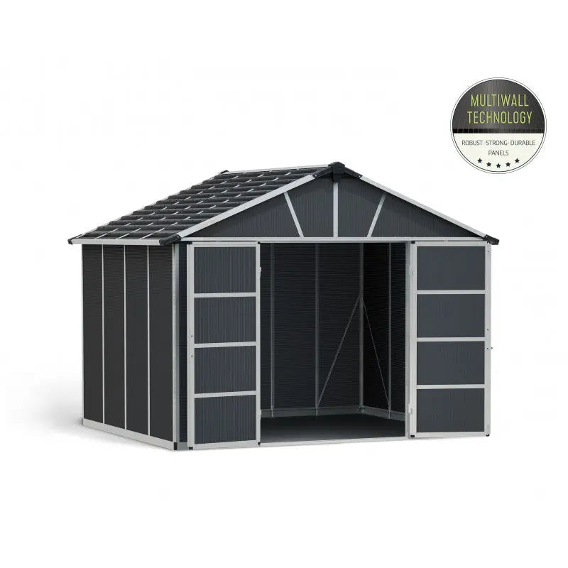Abri de jardin en polycarbonate 7,9m² avec plancher YUKON - Palram - Canopia Ma boutique