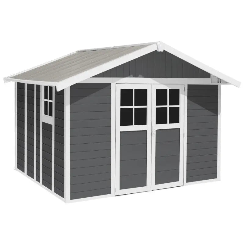 Abri de jardin en PVC 11,2m² DECO gris foncé et blanc Grosfillex + kit ancrage offert Ma boutique