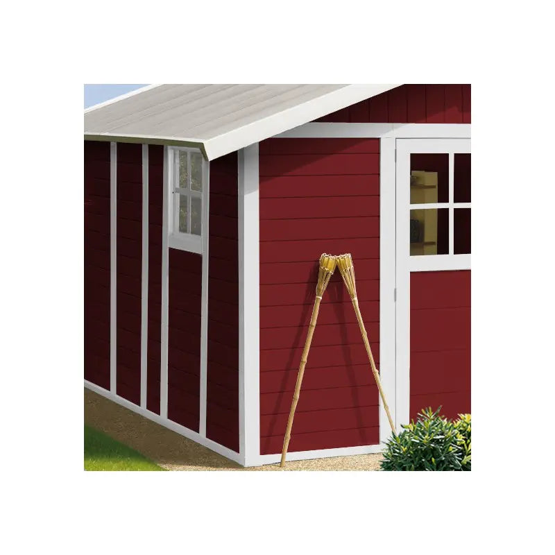 Abri de jardin en PVC 11,2m² DECO rouge et blanc Grosfillex + kit ancrage offert Ma boutique