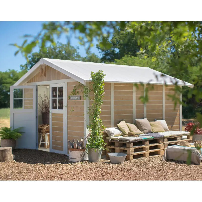 Abri de jardin en PVC 11,2m² DECO Sherwood Grosfillex + kit ancrage offert Ma boutique