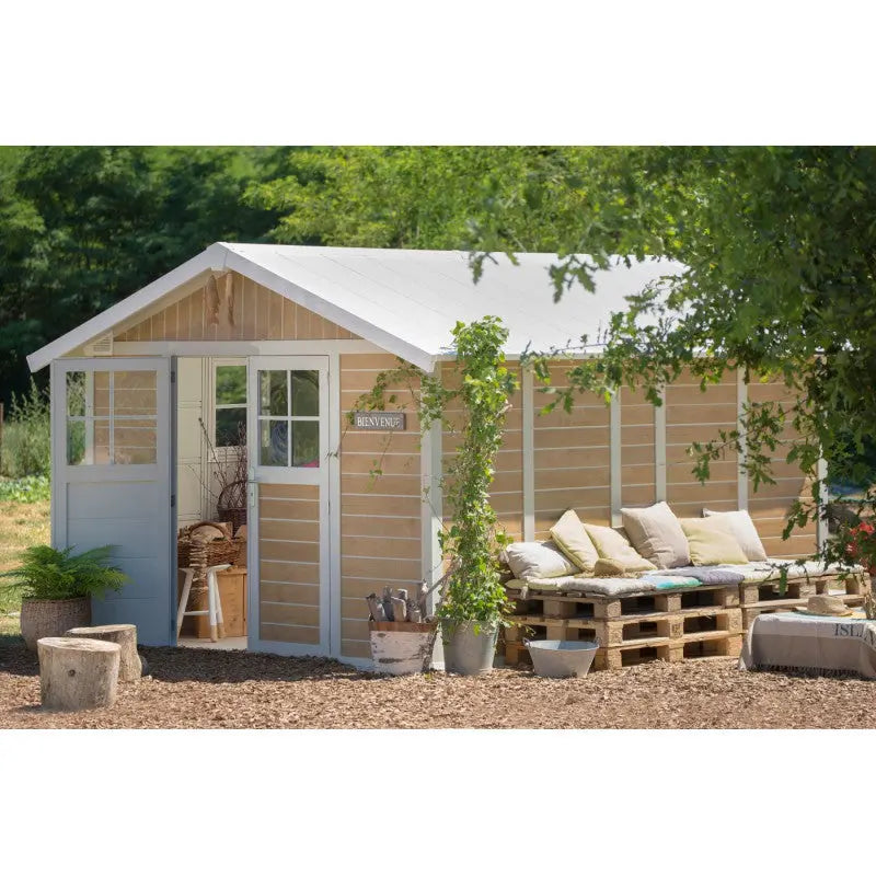 Abri de jardin en PVC 11,2m² DECO Sherwood Grosfillex + kit ancrage offert Ma boutique