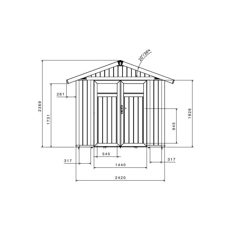Abri de jardin en PVC 4,9m² DECO gris foncé et blanc Grosfillex + kit ancrage offert Ma boutique