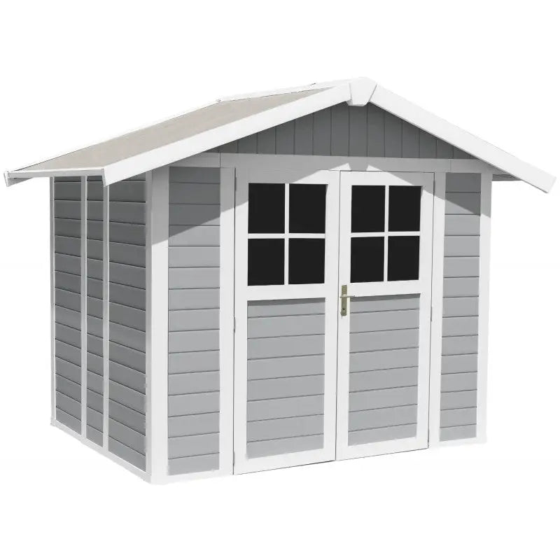 Abri de jardin en PVC 4,9m² DECO gris foncé et blanc Grosfillex + kit ancrage offert Ma boutique