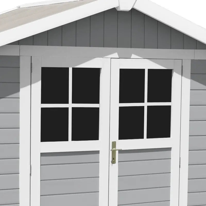 Abri de jardin en PVC 4,9m² DECO gris clair et blanc Grosfillex + kit ancrage offert Ma boutique