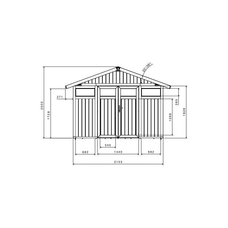 Abri de jardin en PVC 7,53m² UTILITY blanc et gris bleu Grosfillex + kit ancrage offert Ma boutique