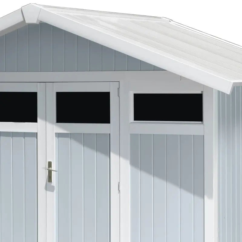 Abri de jardin en PVC 7,53m² UTILITY blanc et gris bleu Grosfillex + kit ancrage offert Ma boutique