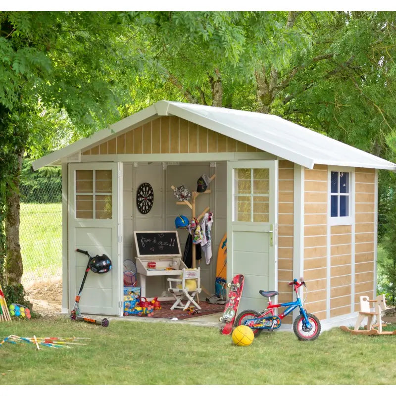 Abri de jardin en PVC 7,5m² DECO Sherwood Grosfillex + kit ancrage offert Ma boutique